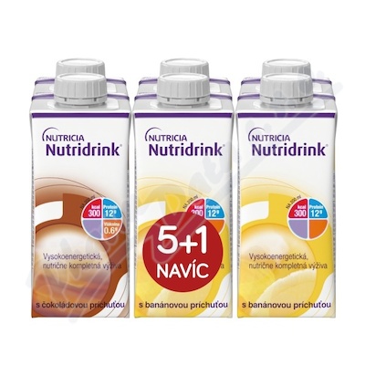 Levně Nutridrink balíček 5+1 (čokoláda-banán) 6x200ml