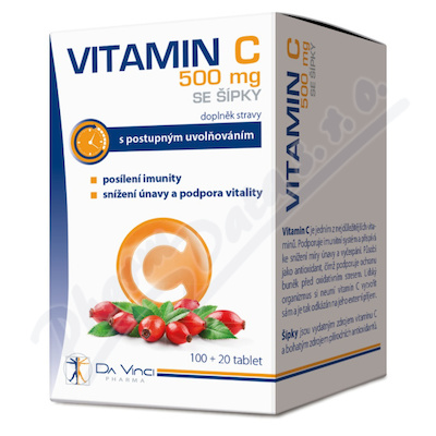 Levně Vitamin C 500mg se šípky Da Vinci Pharma 100+20tbl