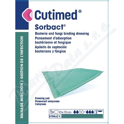 Levně Cutimed Sorbact 10x10cm 5ks antimikrob.savá kompr.