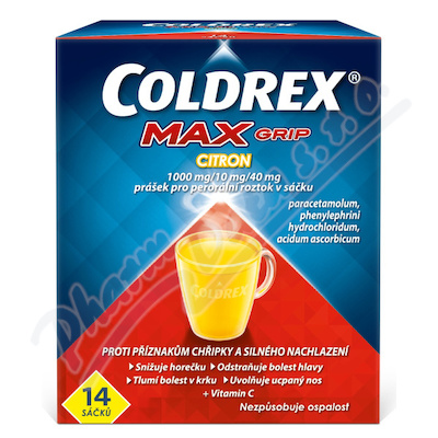 Levně Coldrex MAXGrip Citr.1000mg/10mg/40mg sol.14 II