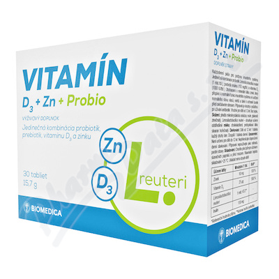 Levně Vitamín D3 + Zn + Probio tbl.30 Biomedica