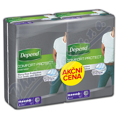 Levně Depend Normal inkont.kalh.muži Duopack L/XL 2x9ks
