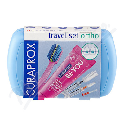 Levně CURAPROX Travel set ORTHO modrý