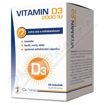 Levně Vitamin D3 2000 IU Da Vinci Pharma 60 tobolek