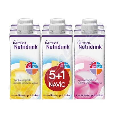 Levně Nutridrink balíček 5+1 (vanilka-jahoda) 6x200ml