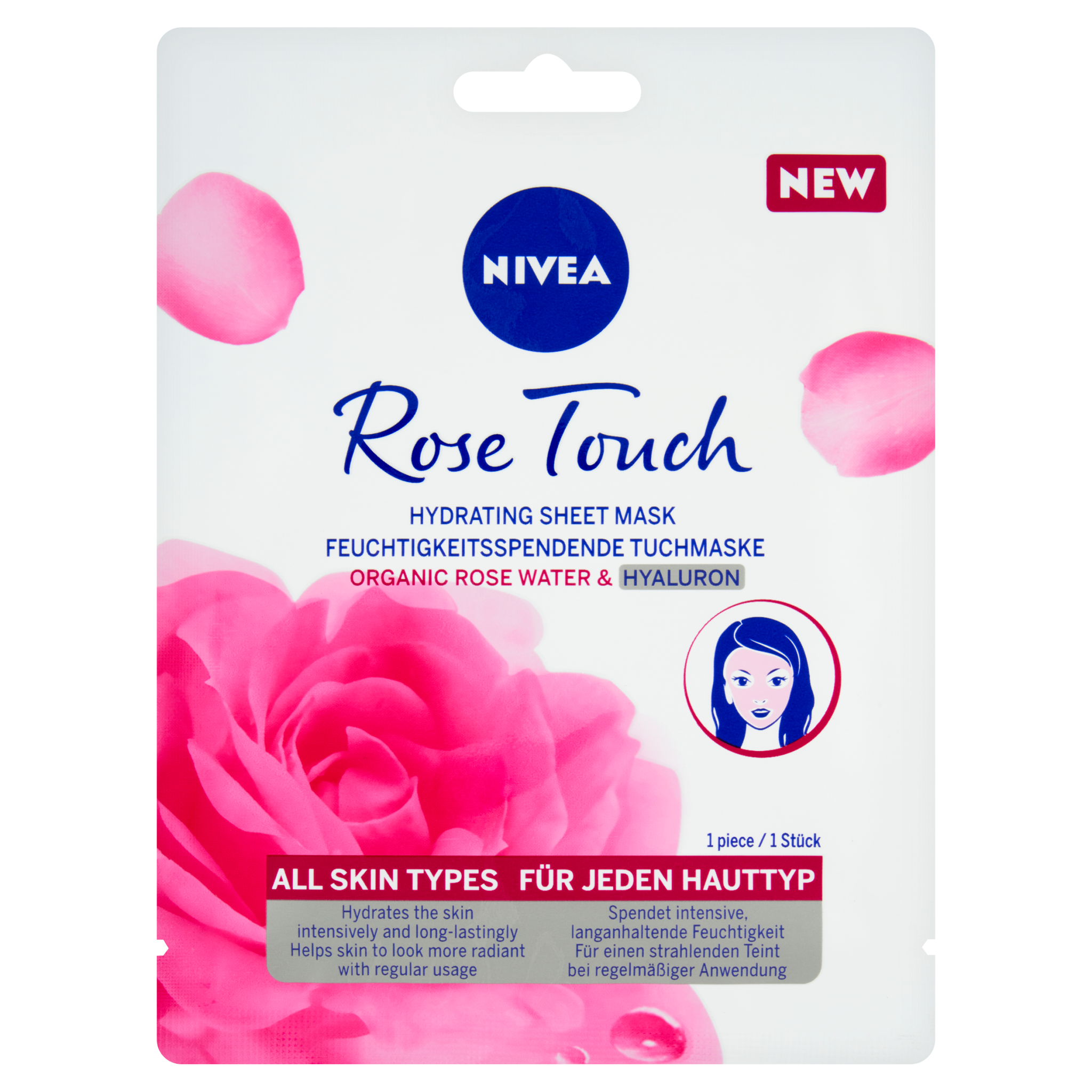 Levně NIVEA Rose Touch textilní maska 1ks