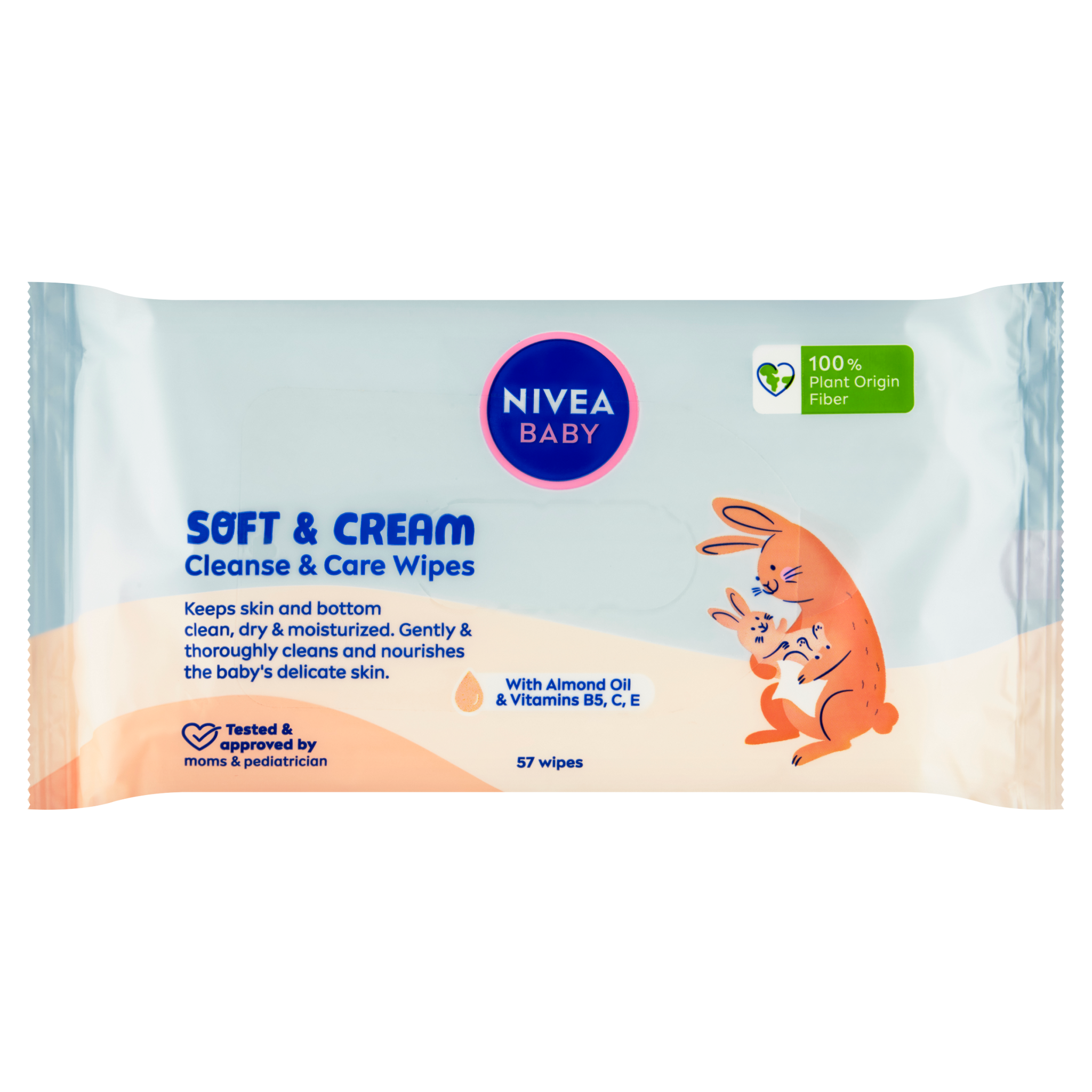 Levně NIVEA Baby Čisticí a pečující ubrousky Soft & Cream 57ks