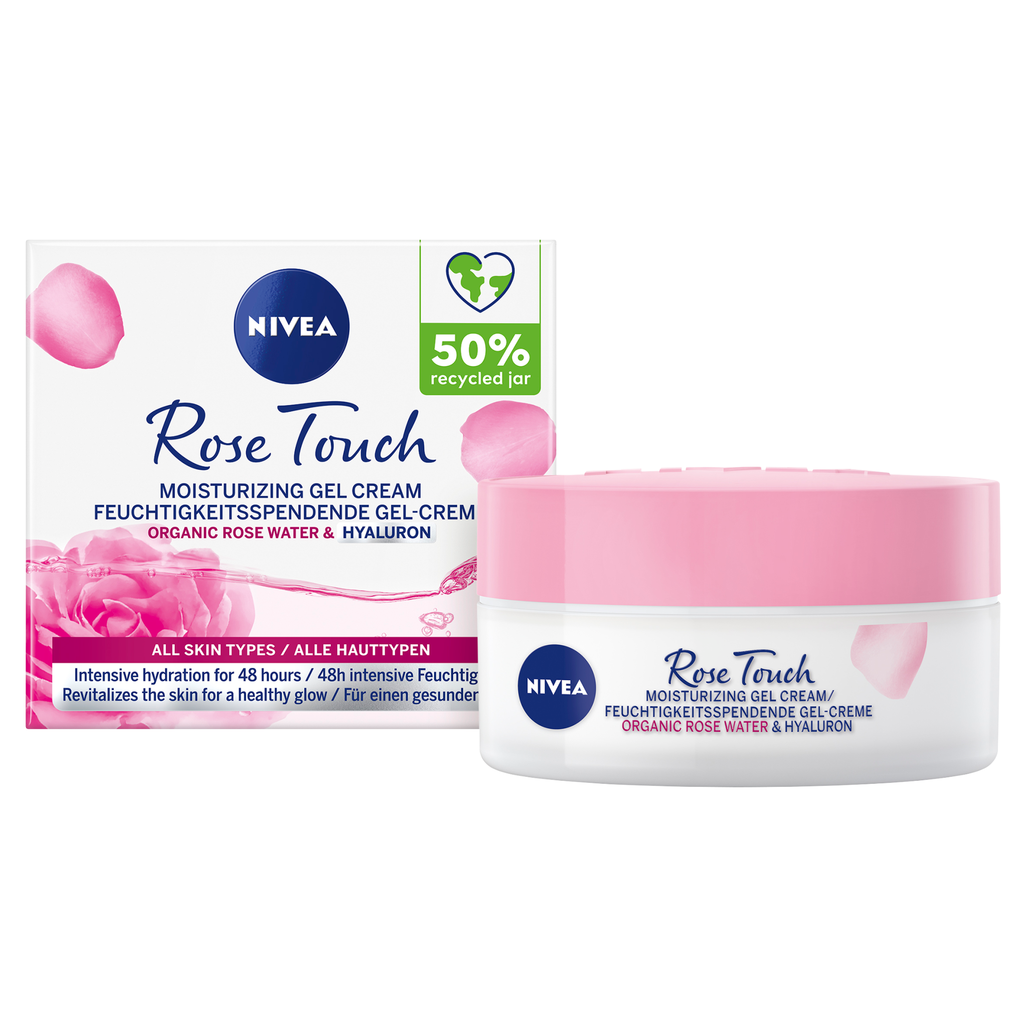 Levně NIVEA Rose Touch hydratační denní gel-krém 50ml
