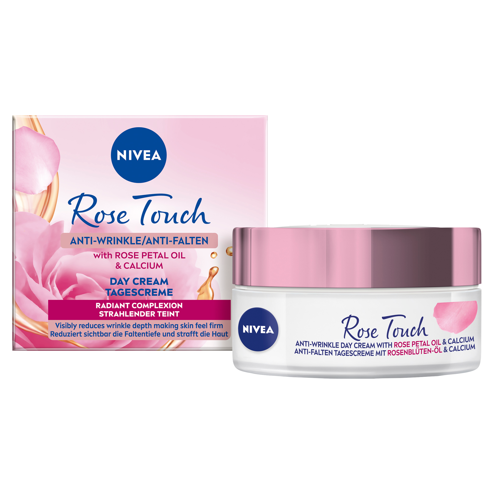 Levně NIVEA Denní krém proti vráskám Rose Touch 50ml