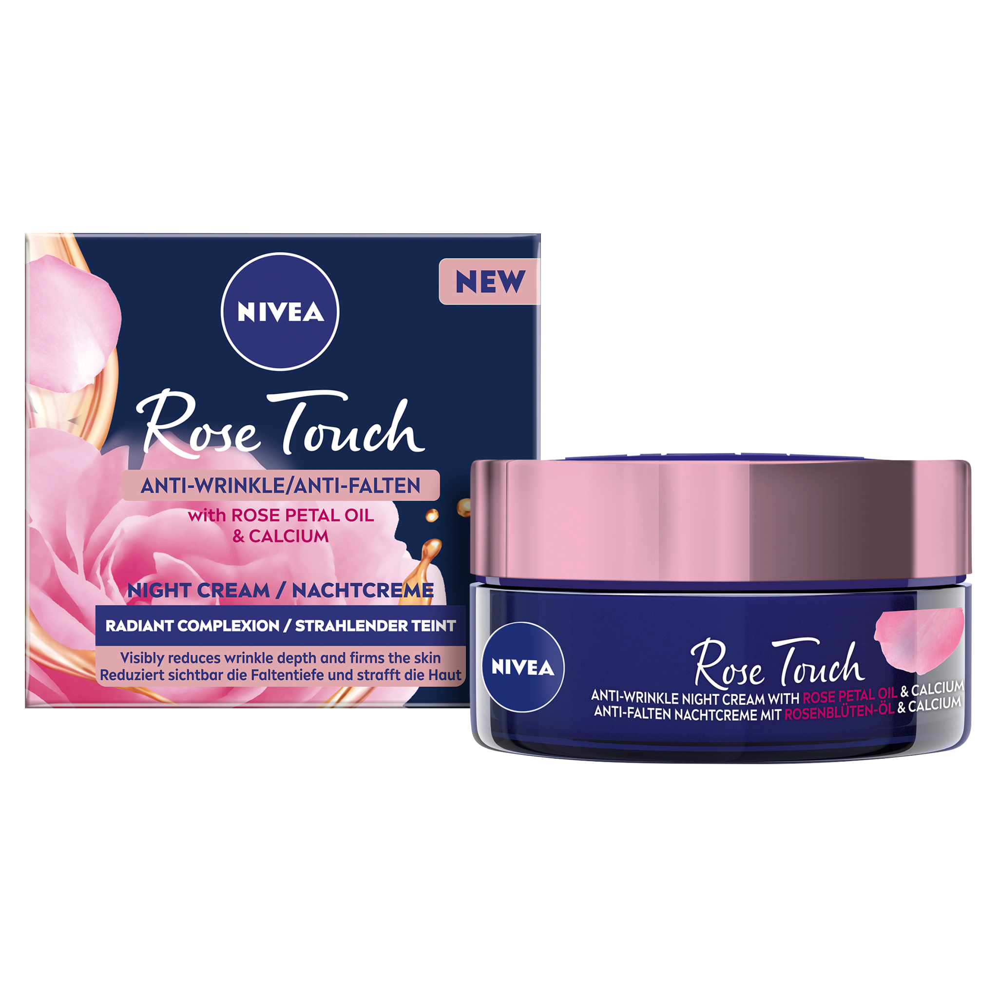 Levně NIVEA Noční krém proti vráskám Rose Touch 50ml
