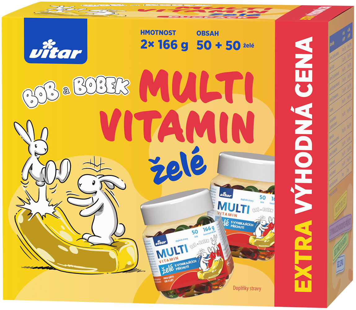 Levně Vitar Multivitamin Bob a Bobek želé 2x50ks