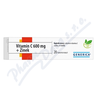 Levně Vitamin C 600 mg + Zinek eff.tbl.20 Generica