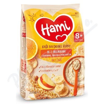 Levně Hami Ml.kaše na dob.ráno 7obil.ban.jab.pom.210g 8M