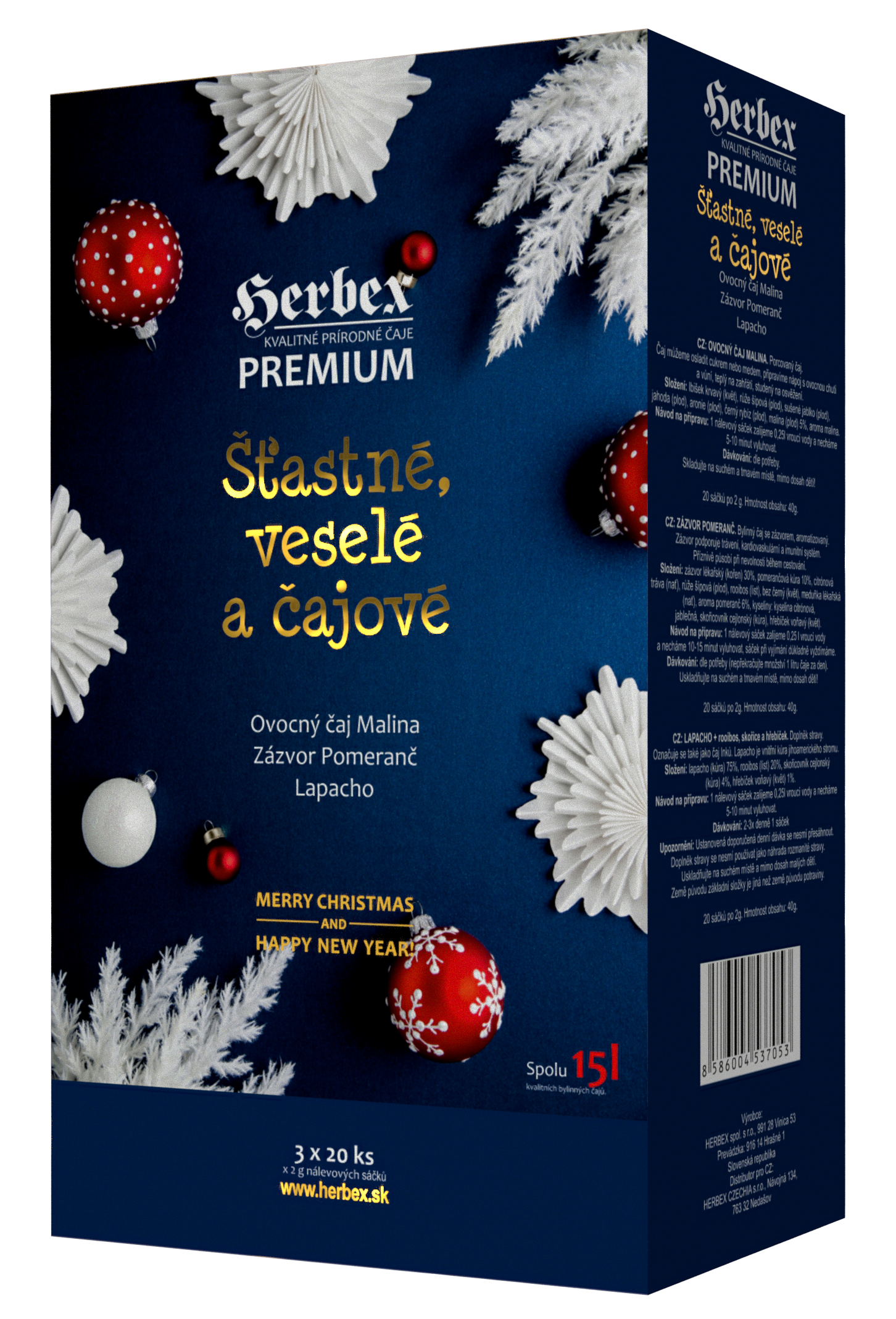 Levně HERBEX Šťastné veselé a čajové 3x20ks