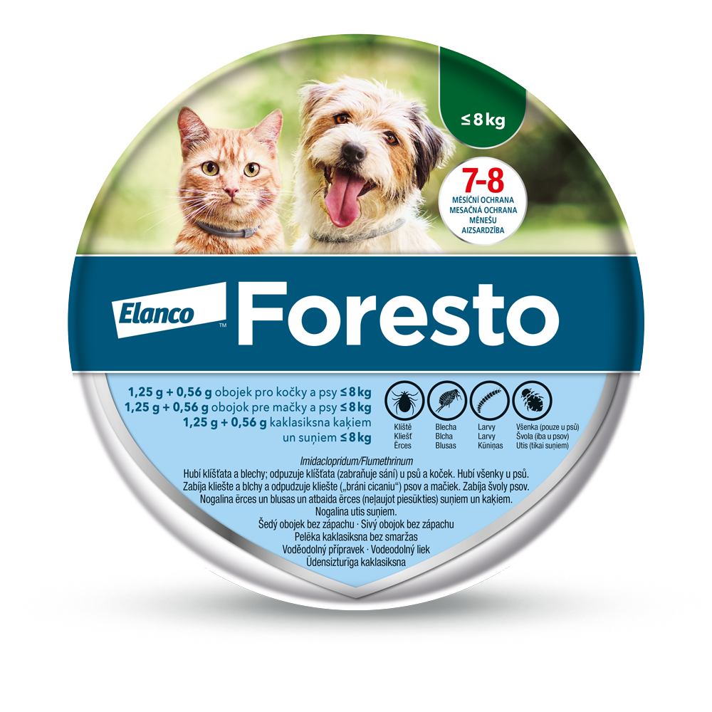 Levně Foresto 1.25g+0.56g obojek pro kočky a psy do 8kg, 38cm