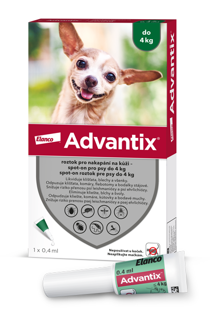Levně Advantix pro psy do 4kg spot-on 1x0.4ml