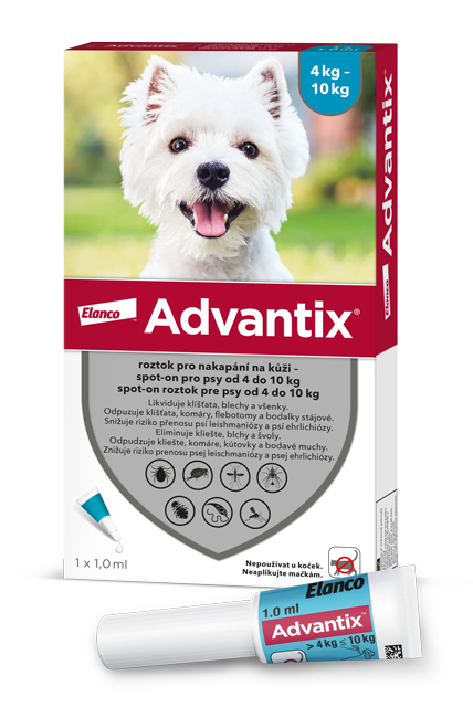 Levně Advantix pro psy 4-10kg spot-on 1x1ml