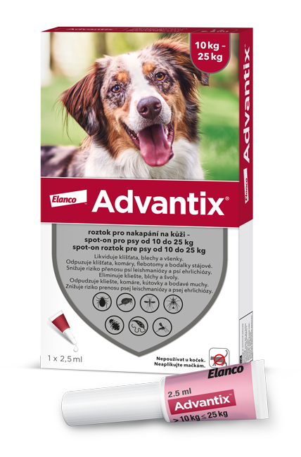 Levně Advantix pro psy 10-25kg spot-on 1x2.5ml