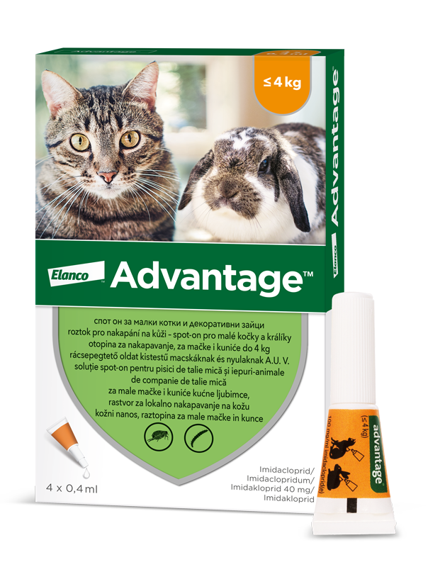 Levně Advantage 40mg malé kočky+králíci spot-on 4x0.4ml
