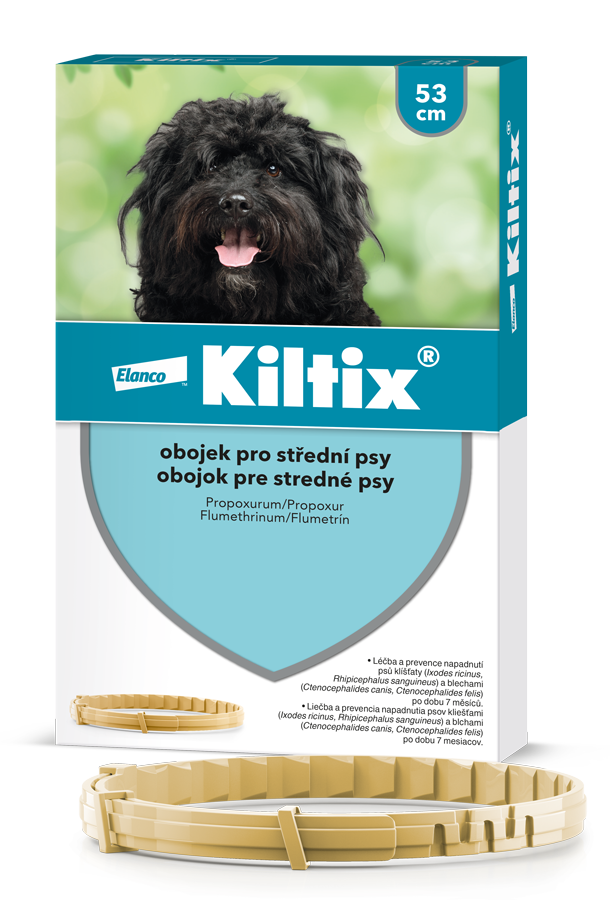 Levně Kiltix obojek pro střední psy 53cm