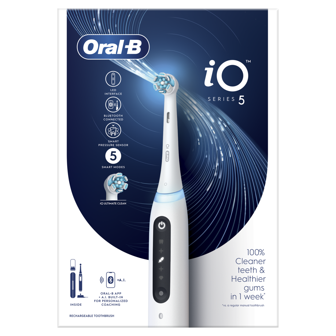 Levně Oral-B iO 5 Bílý Elektrický Zubní Kartáček