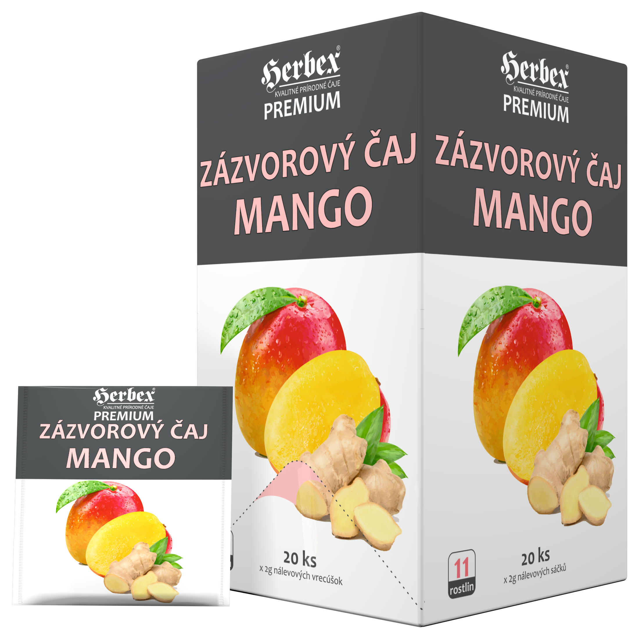 Levně HERBEX Zázvorový čaj Mango n.s.20x2g