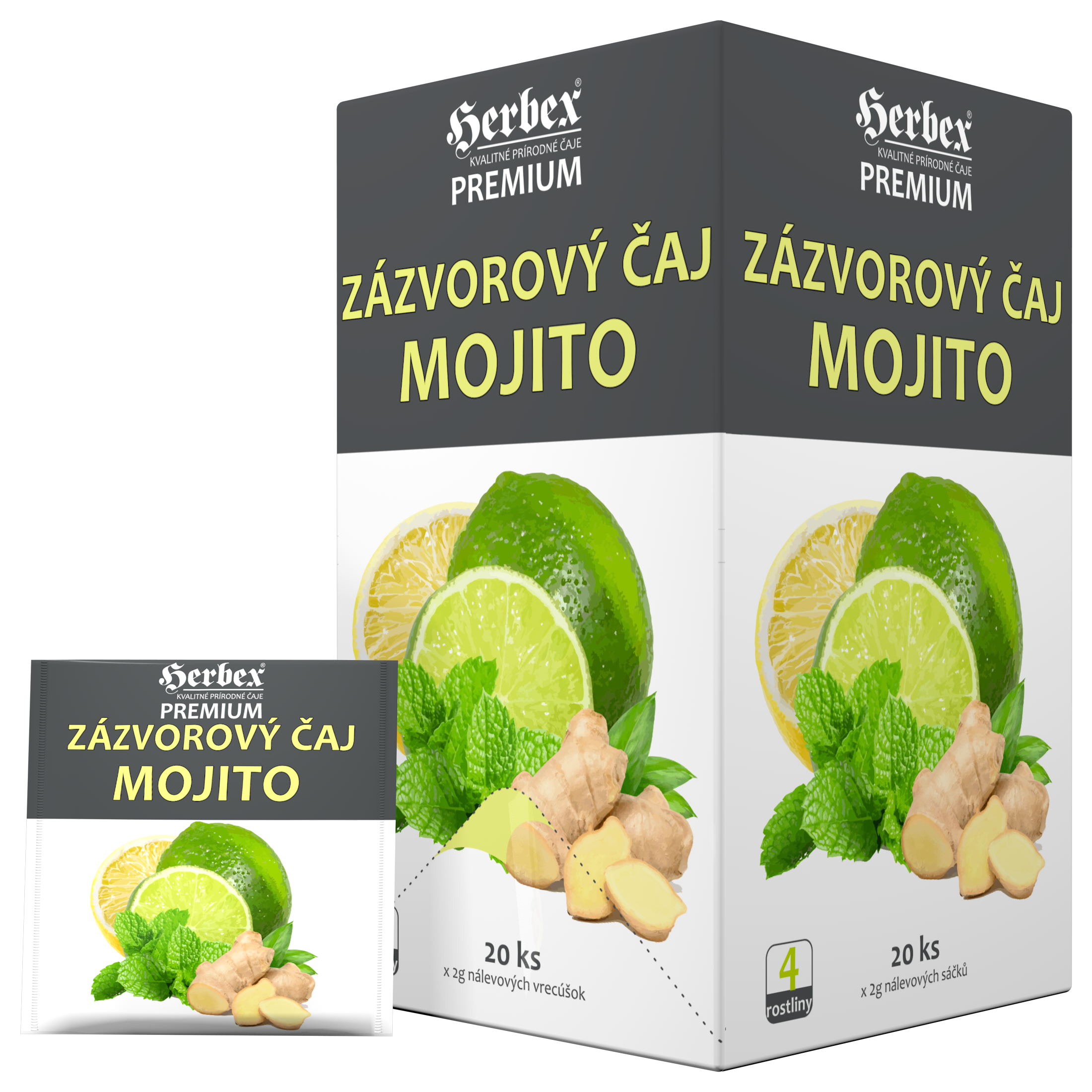 Levně HERBEX Zázvorový čaj Mojito n.s.20x2g