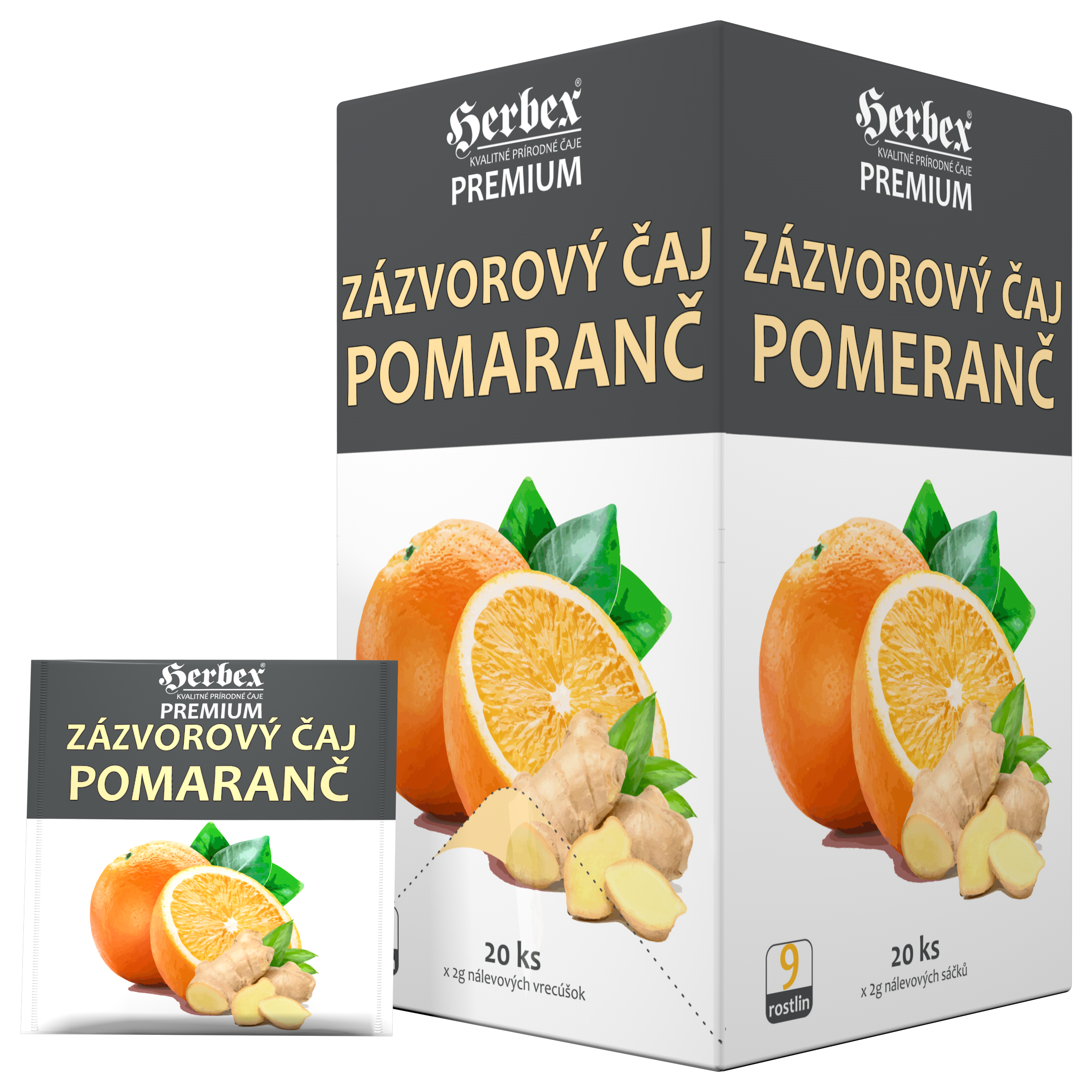 Levně HERBEX Zázvorový čaj Orange (Pomeranč) n.s.20x2g