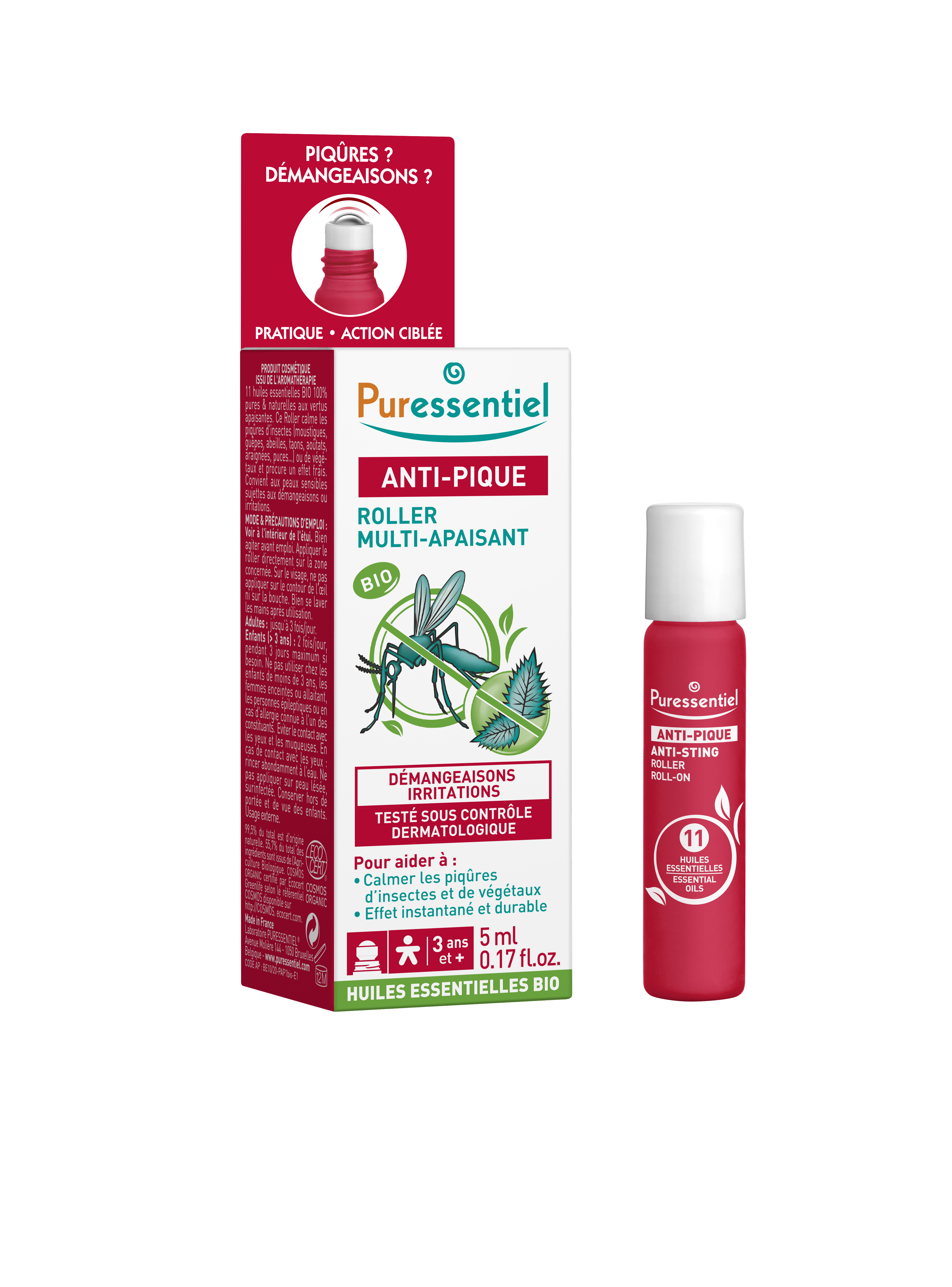 Levně PURESSENTIEL Roller na bodnutí hmyzem 5ml