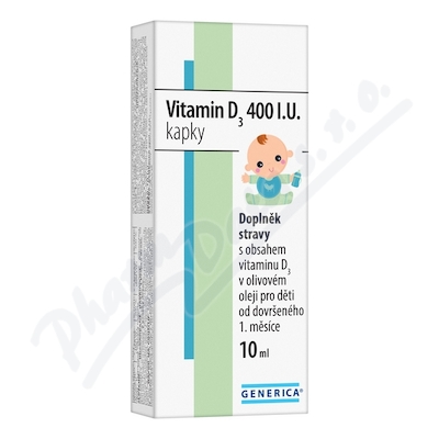 Levně Vitamin D3 400 I.U. kapky 10 ml Generica