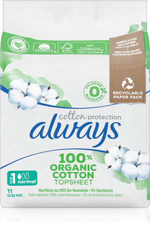 Levně Always Cotton Protect Ultra Normal vložky velikost 1, 11ks