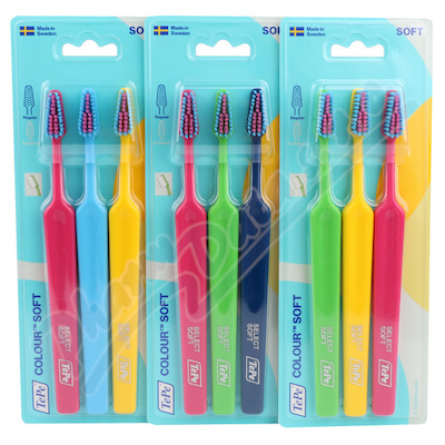 Levně TePe Colour Select soft zubní kartáček 2+1 322383