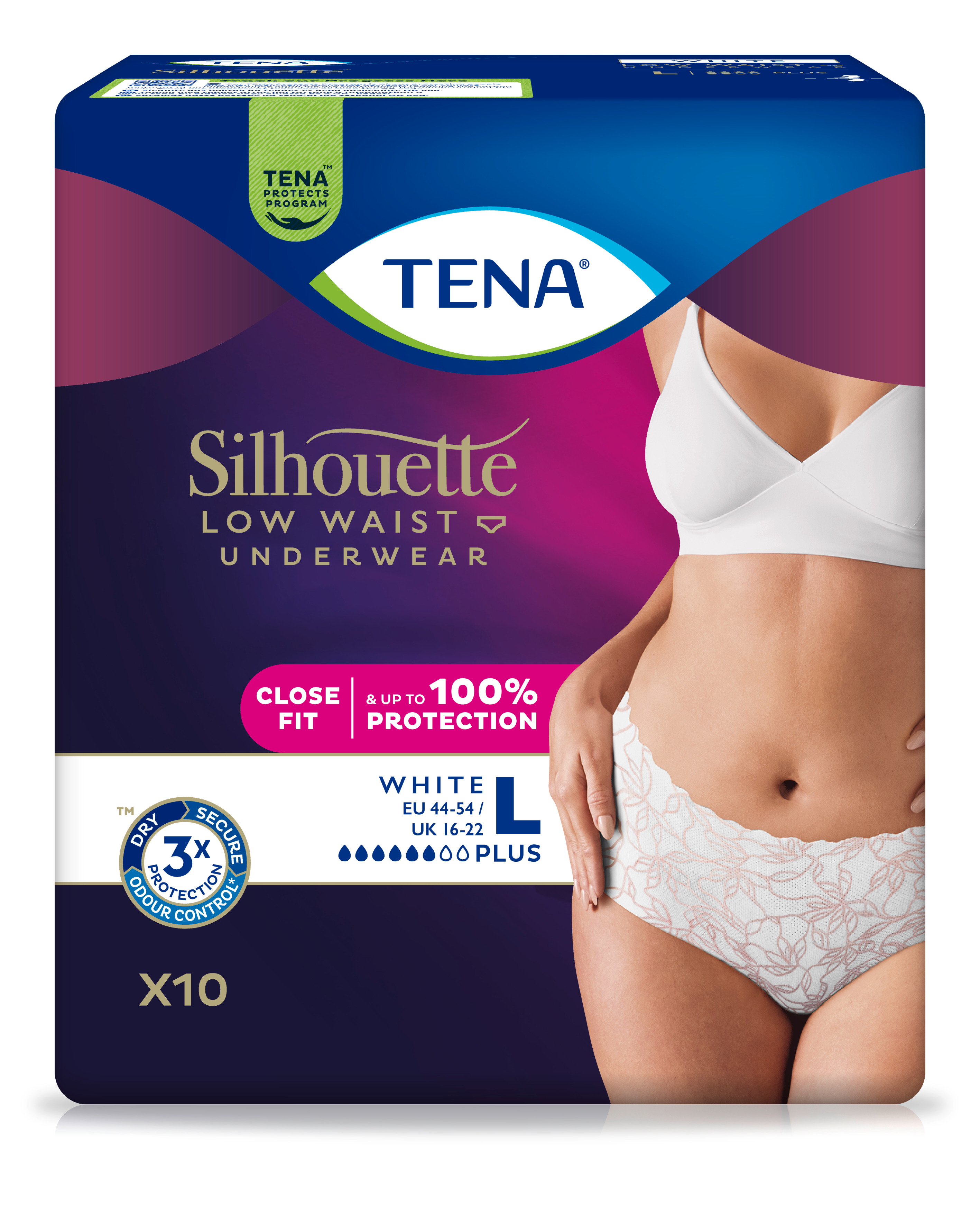 Levně TENA Silhouette Normal Blanc L ink.kalh.10ks