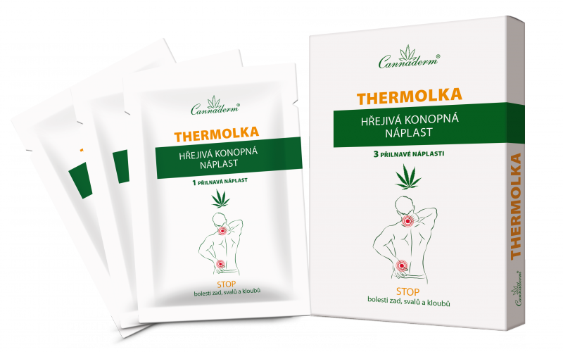 Levně Cannaderm Thermolka hřejivá konopná náplast 3ks