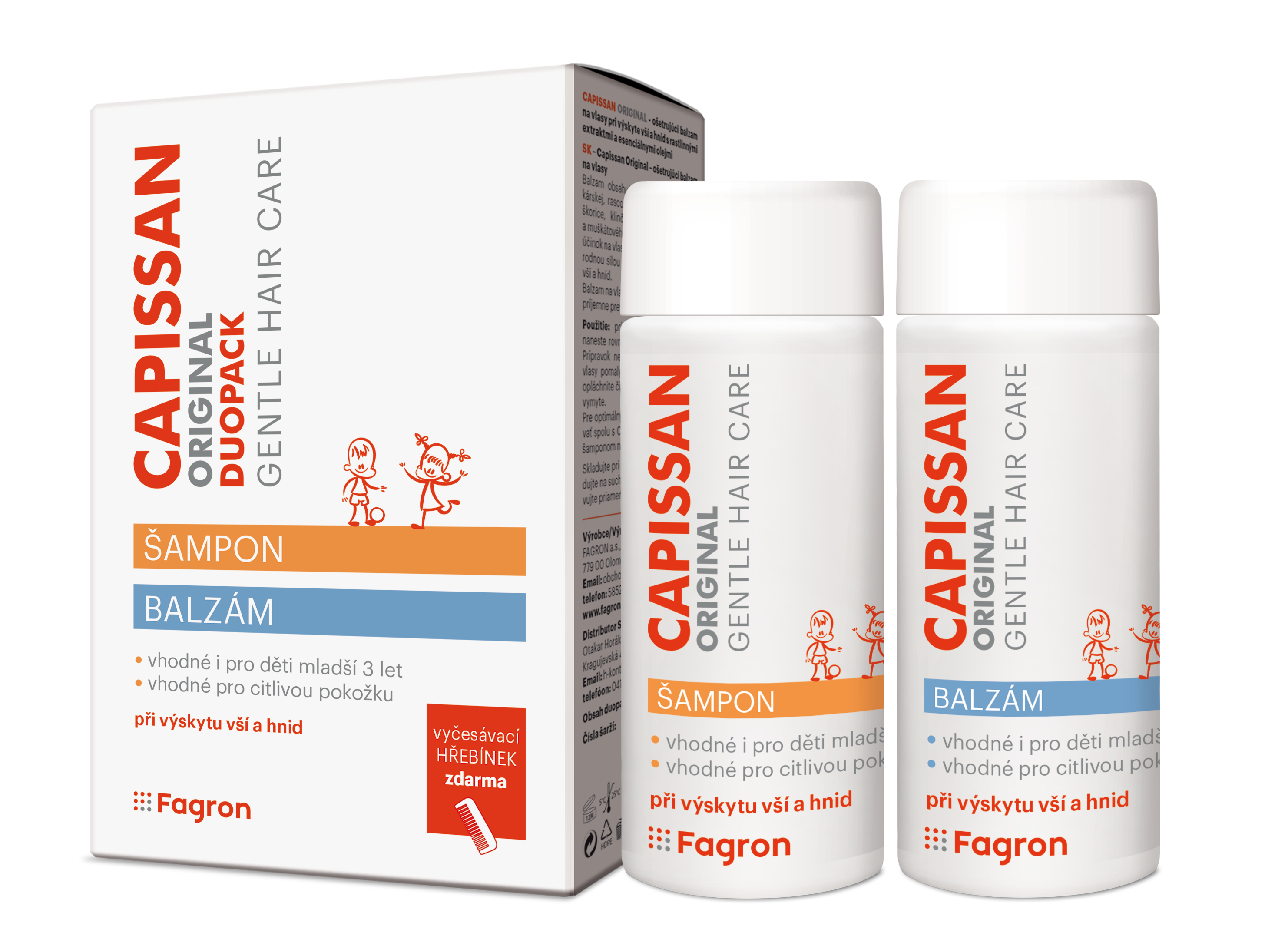 Levně Capissan Original šampon+balzám vši 2x200ml Fagron
