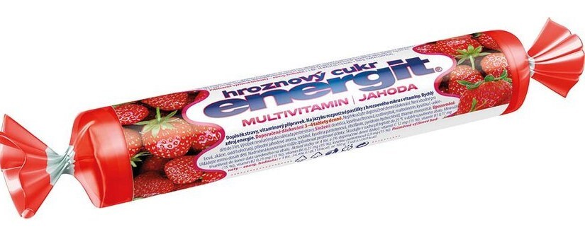 Levně Energit Hroznový cukr multivitamín jahoda tbl.17