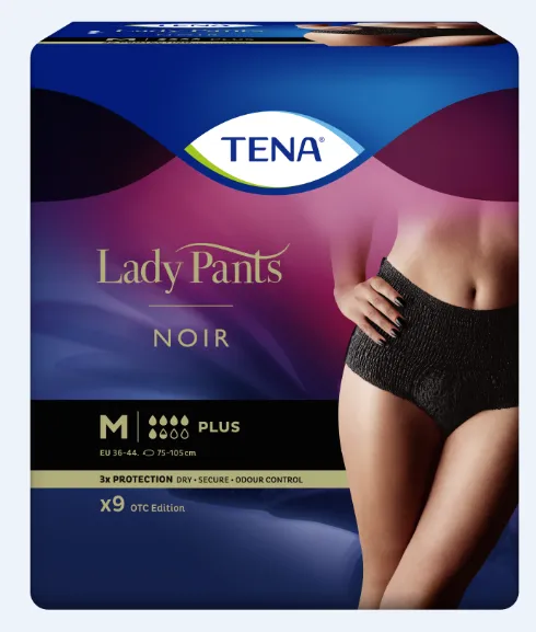 Levně TENA Lady Pants Plus Black M inkontinenční kalhotky 9ks