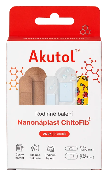Levně AKUTOL Nanonáplast ChitoFib Rodinné balení 25ks