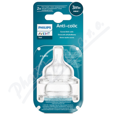 Levně AVENT Dudlík Anti-colic 3 střední průtok 2ks