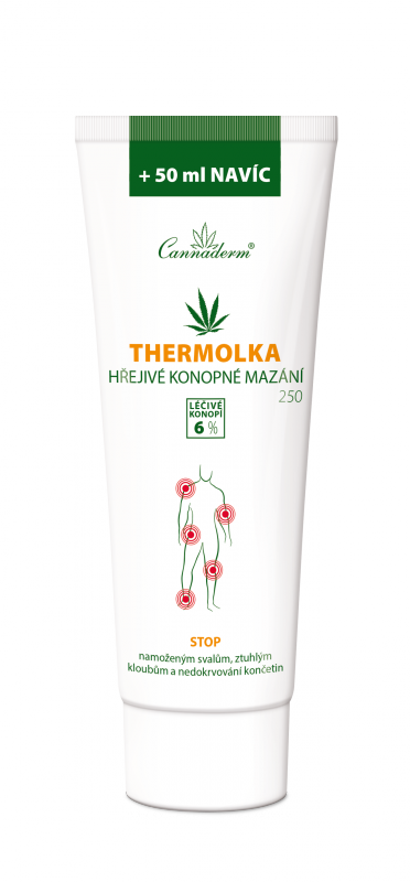 Levně Cannaderm Thermolka hřejivé konopné mazání 250 ml
