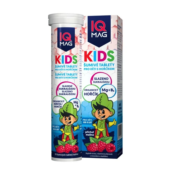 Levně IQ Mag KIDS hořčík malina šumivé tablety 20ks