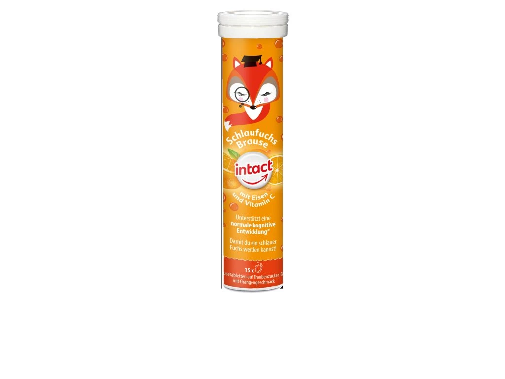 Levně Intact Chytrá liška žel.+vitamin C pomeranč šum.tbl.15