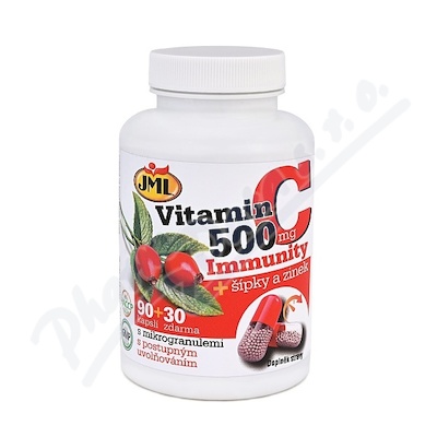 Levně JML Vitamin C 500mg + šípky a zinek cps.90+30