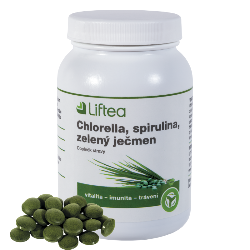 Levně LIFTEA Chlorella/Spirulina/Zelený ječmen tbl.250
