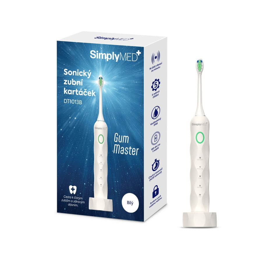 Levně SimplyMed sonický zubní kartáček DT1013B-bilý