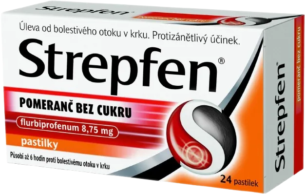 Levně Strepfen Pomeranč bez cukru 8.75mg, pastilky 24ks