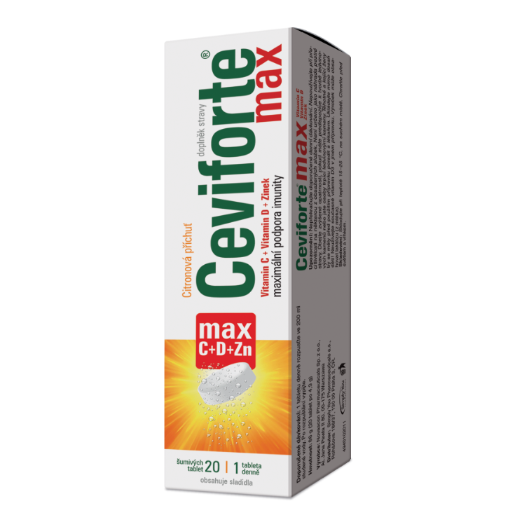 Levně Ceviforte Max C+D+Zn 20 šumivých tablet