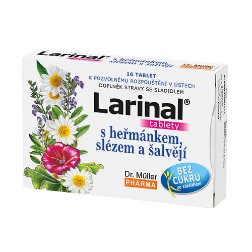 Levně Larinal s heřmánkem, slézem a šalvějí Dr.Müller, 16 tablet