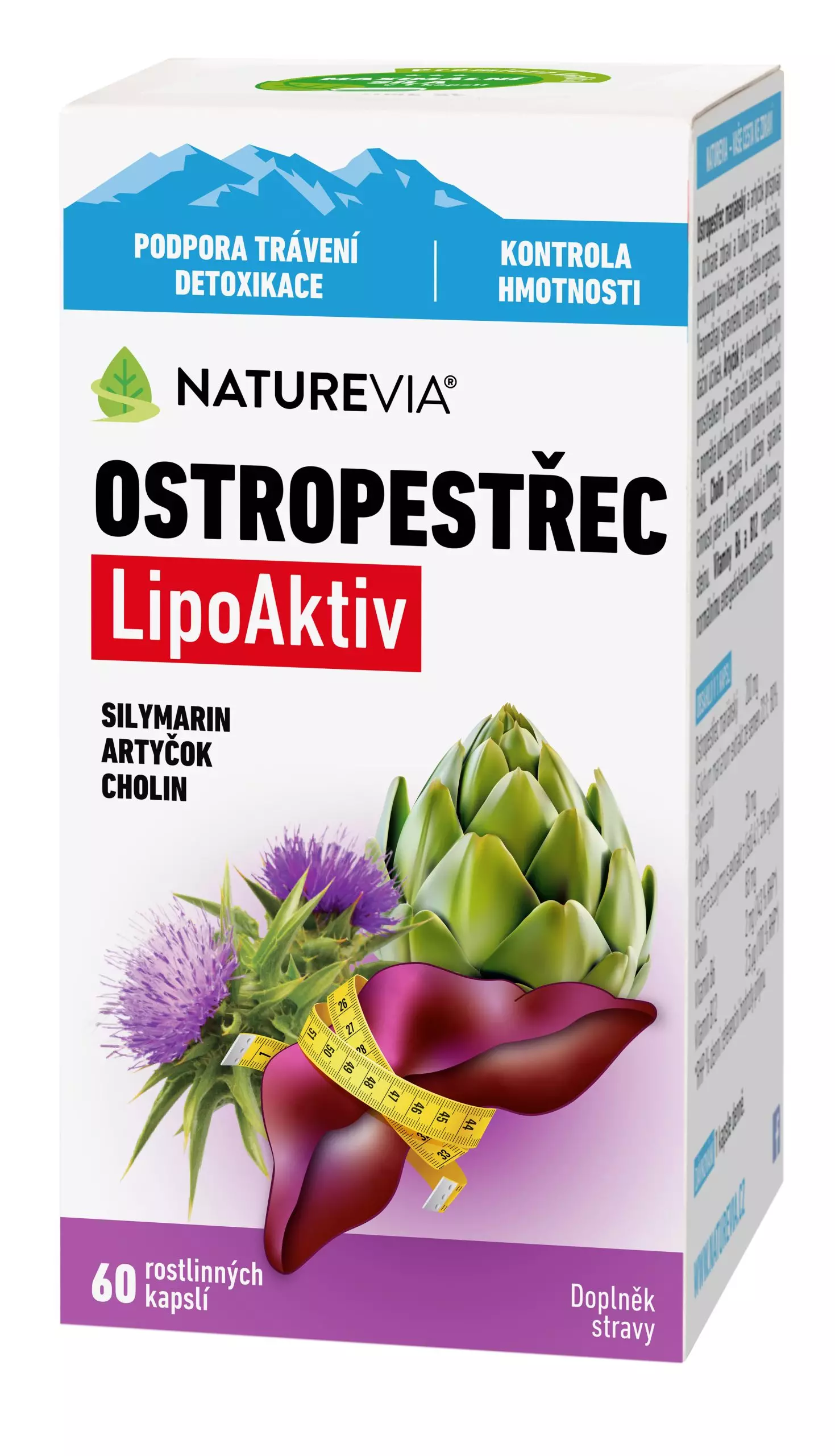 Levně NatureVia Ostropestřec LipoAktiv cps.60