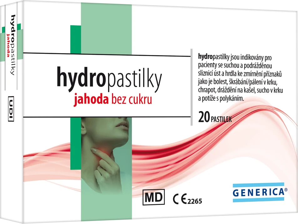 Levně Hydropastilky jahoda bez cukru 20ks Generica